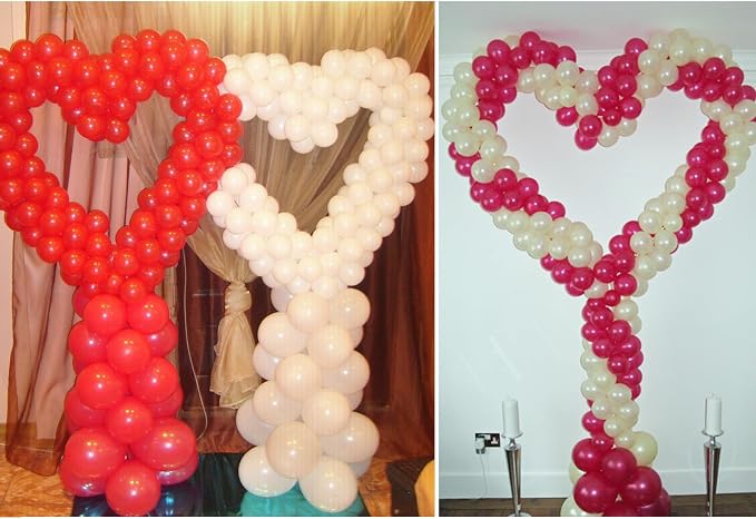 Adjustable Height Heart Backdrop Stand Metal Heart Balloon Arch Wedding Arch for Proposal Ceremony Valentine's Day Birthday Party Baby Shower Banquet Photo Decoration(Balloons not Included)