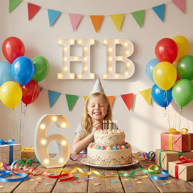 LED Marquee Light Up Numbers Sign - Lighted Birthday Numbers Sign for 30th Birthday Party Decoration, Bar Wall, Home, Table Room, Wedding and Christmas Decorations, Number 30