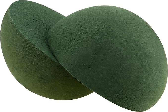 HAKZEON 4 PCS 7.5 Inch Floral Dry Foam Half Ball, Green Foam Half Ball Large, Round Foam Block Green Floral Foam Round Ball for Artificial Plant Arrangement