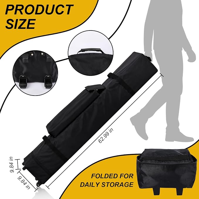 Abbylike 62 x 9 Inch Balloon Arch Frame Storage Bag with Wheels Balloon Kit Travel Bag for Transport and Storage Wedding Arch Stand Backdrop Frame Organizer for Ceremony Bridal Shower Birthday Decor