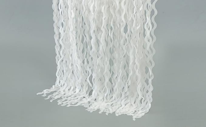 4 Pack White Door Streamers Foil Backdrop - 3.3x6.6ft Metallic Tinsel Foil Fringe Curtains Photo Booth Backdrop for Party Decoration