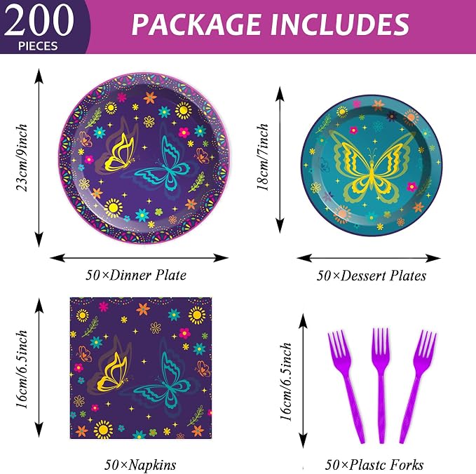 gisgfim 50 Guests Magic Movie Birthday Party Supplies Set Magic Movie Party Decoration Magic Movie Party Tableware Paper Plates Napkins for Boy Girl Birthday 200 PCS