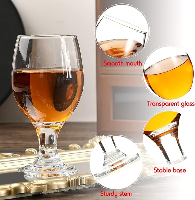 Patelai Set of 18 Water Goblet, 13.5 oz Clear Drinking Glasses Bulk Dishwasher Safe, Stemmed Water Glass for Juice Wine Beer Tea Sangria Cold Beverages, Reusable Glassware for Home Party Restaurant