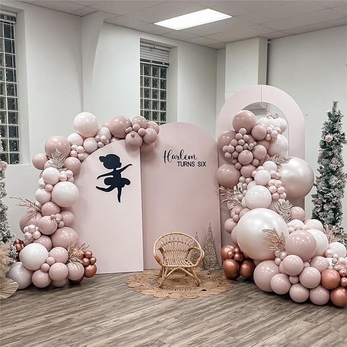 Neutral Balloon Garland Arch Kit - All Double Stuffed Balloons with Pearl Champagne Gold White Sand Nude Balloons for Boho Neutral Theme Wedding Engagement Baby Shower Birthday Party