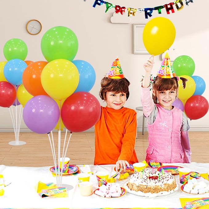 4 Balloon Stand Kit for Table With Base Centerpieces Rainbow Balloons Holder Birthday Party Decorations