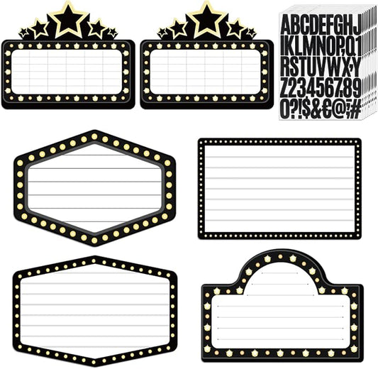 Feifeiya 6 Pack Wedding Bottle Service Sign with Letters Sticker Entrance Props Bridal Party Nightclub Bottle Service Sign with Letters for Nightclub Clubs Weddings Parties(Classic,Black)
