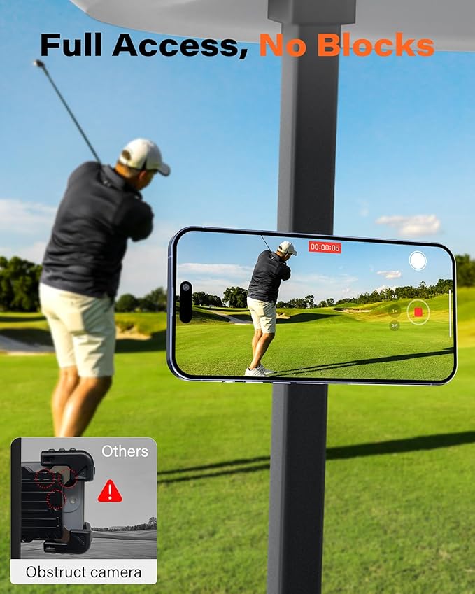 A2C Alloy Magnetic Golf Cart Phone Holder for MagSafe iPhone Golf Gifts Men | Unique Golf Gift for Golfers Dad Him Father Husband Ladies, Golf Accessories Essentials Gadgets Fits EZGO, Club Car, Yamaha