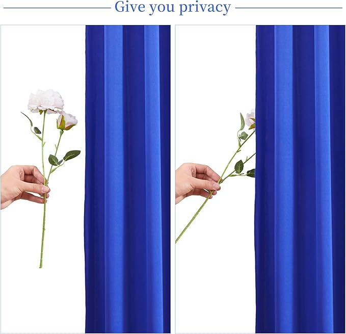 6 Panels Royal Blue Backdrop Curtain for Parties Wrinkle Free Blue Photo Curtains Backdrop Drapes Fabric Decoration for Wedding Birthday Party Baby Shower 30ft(W) x 10ft(H)