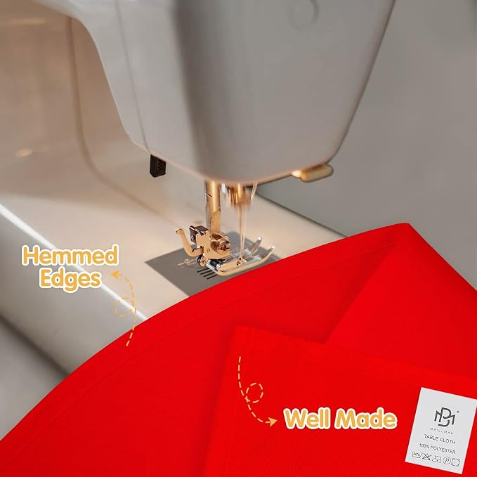 BRILLMAX 6 Pack Red Tablecloths 60 x 126 Inch for 8ft Rectangle Tables - 150 GSM Polyester Fabric, 15" Standard Drop, Water, Stain & Wrinkle Resistant Cloth Cover for Wedding Banquet Dining Buffet