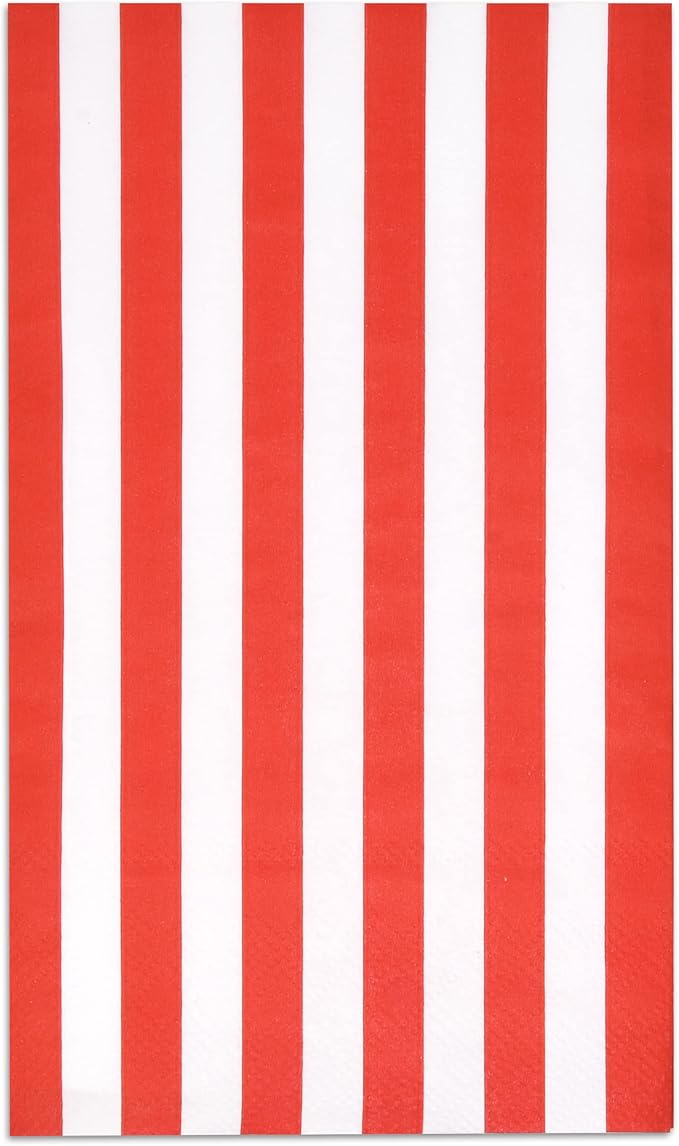 Gift Boutique 100 Red and White Stripe Guest Napkins Disposable Paper Hand Towels for Bathroom Powder Room Wedding Holiday Birthday Party Shower Decor
