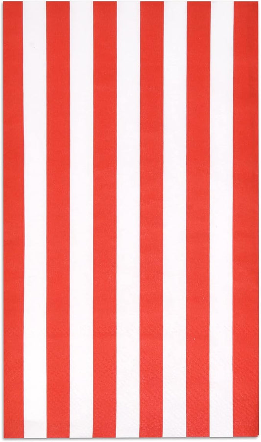 Gift Boutique 100 Red and White Stripe Guest Napkins Disposable Paper Hand Towels for Bathroom Powder Room Wedding Holiday Birthday Party Shower Decor