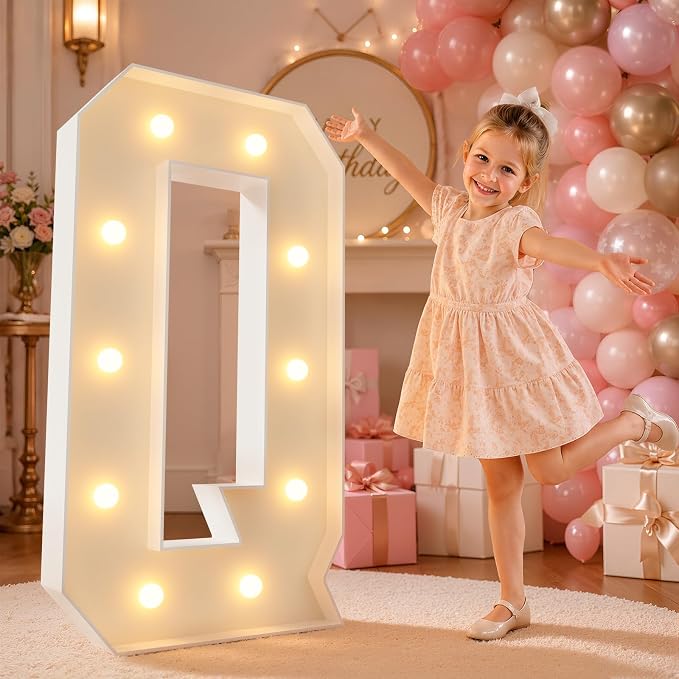imprsv 4FT Marquee Light Up Letters for Birthday Party Decorations Large Marquee Letters for Wedding Event Bridal Shower Engagement Anniversarty Party Decor,Letter Q