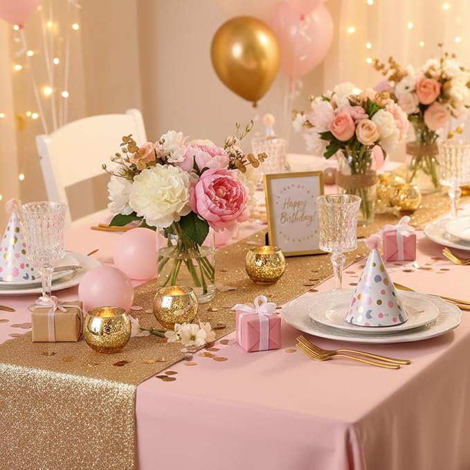 12 Pcs Gold Votive Candle Holders- Gold centerpieces for Tables, Mercury Glass Votives for Wedding, Rehearsal Dinner, Engagement, Birthday Party Decorations
