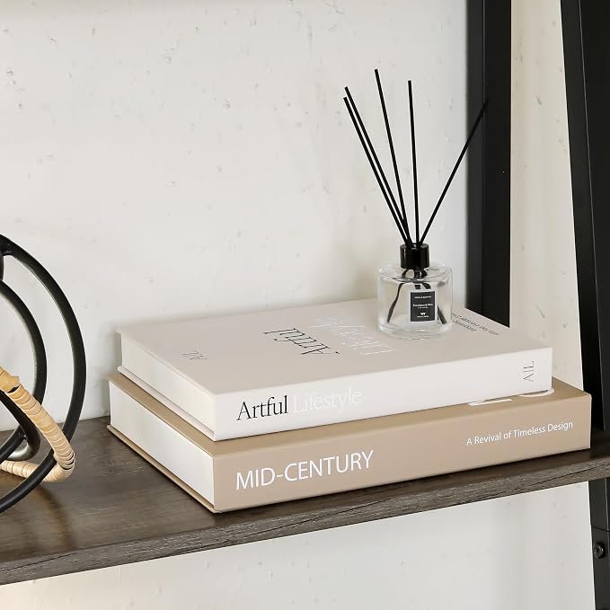 Aesthetic Decorative Books - Set of 2 Stylish Boxes Enhance Your Coffee Table, Bookshelf or Mantel Decor - Beautiful Fake/Faux Books for Modern Home Decoration, Photo Storage and as a Keepsake Box
