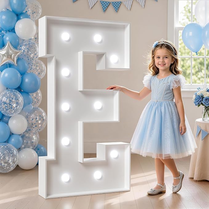 4FT Marquee Letters, Cool Light Up Letters E for Birthday Anniversary Graduation Party Decorations, Love Signs for Wedding Decor (DIY Kit)
