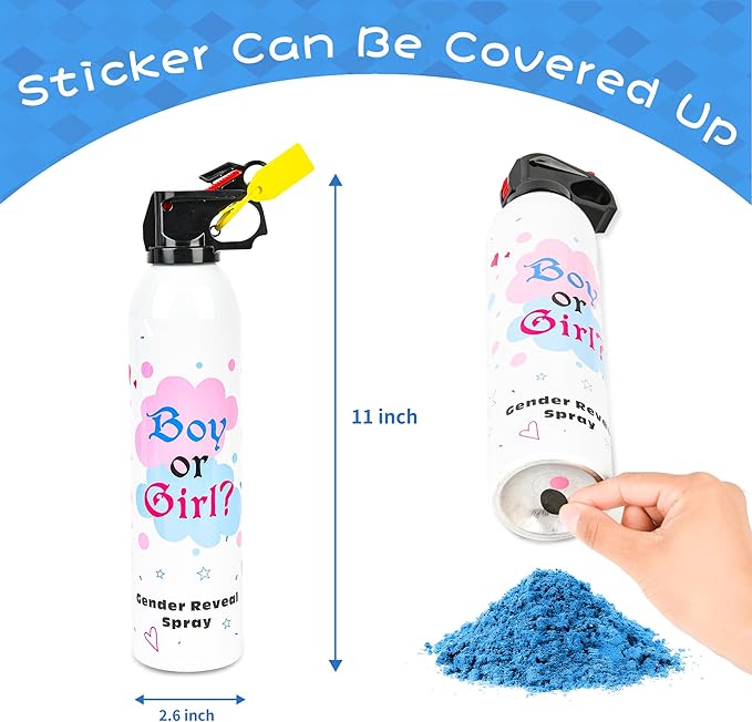 Baby Gender Reveal Fire Extinguisher; Colorful Smoke Powder Spray; 100% Safe and Eco-Friendly Gender Reveal Party Idea (300g blue 2pcs)