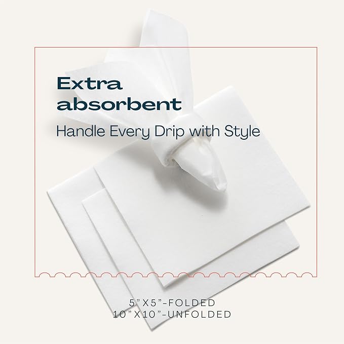 2000-Pack Linen-Feel Dessert And Beverage Napkins - Disposable Cloth-Like Cocktail Paper Napkins - Soft and Absorbent For Bar, Restaurant, Café, Wedding, Parties