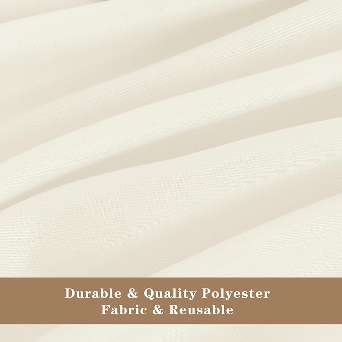 Fitable Ivory Tablecloths for 6-8 Foot Tables, 6 Pack - 70 x 120 Inches - Reusable and Washable Table Clothes, Polyester Fabric Table Covers for Wedding, Party, Banquet