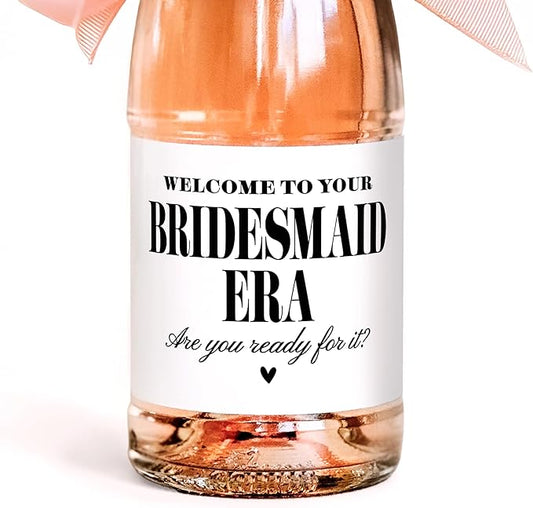 Bridesmaid Era Mini Champagne Labels, Set of 10, Bridesmaid Proposal Labels, Will You be My Maid of Honor or Bridesmaid Gift, Bridesmaid Box Idea