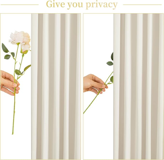 10 Panels Beige Backdrop Curtain for Baby Shower Wrinkle Free 50ft x 10ft Backdrop Drapes Panels for Parties Wedding Bridal Shower Birthday Photo Photography Fabric Background Decoration