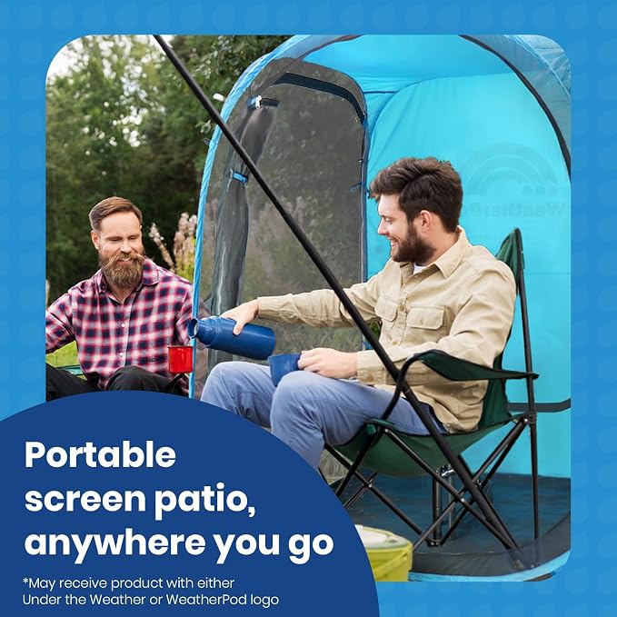 Under the Weather WeatherPod Tank MyPod™ Mesh 1-2 Person Pop-Up Screen Tent Pod - The Original Shark Tank - Keeps Out Bugs, Mosquitos with UPF 50 Sun Protection