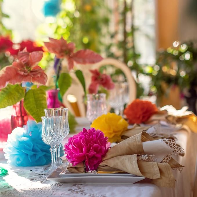 Tissue Paper Pom Poms - Large Tissue Paper Flowers for Fiesta Parties, Baby Shower Decorations, Flower Birthday Decorations and More - Colorful Party Decor by Avoseta (20 Piece Set, Multicolor)