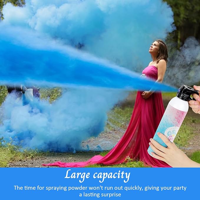 Gender Reveal Fire Extinguisher: 2 Packs Gender Reveal Ideas Only for Baby Boy with 100% Biodegragable for Gender Reveal Decorations (Blue)
