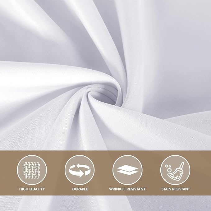 sancua White Table Cloths Rectangle, 8 Pack 90x132 Inch Tablecoths Rectangular for 6 Foot Tables - Washable Polyester Fabric Table Cover for Wedding, Birthday Party, Banquet Reception