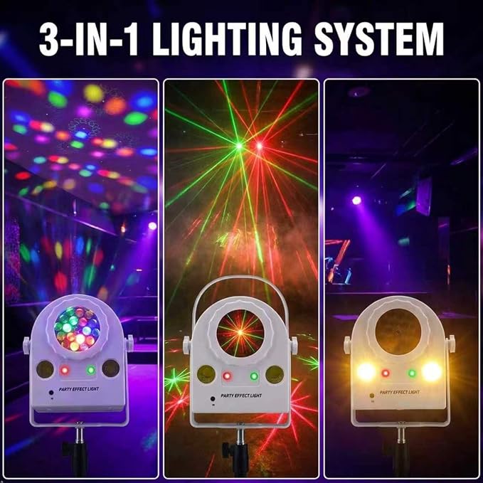 Disco Ball Party Lights, Stage Light DJ Party Atmosphere with Sound Activation, Remote Control, Strobe Light for Indoor/Outdoor Christmas Halloween Birthday Party Bar KTV DJ Decor