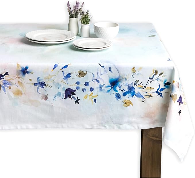 Maison d' Hermine Table Cloth Rectangle Table 100% Cotton 60 x 108 Inches Tablecloth Reusable Decorative for Dining Kitchen Room Farmhouse Party Home Hotel Restaurant Spring Summer - Lazy Summer Days