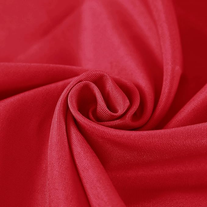 Fokitut 2 Pack Waterproof Round Tablecloth, 90 Inch, Stain Resistant and Wrinkle Polyester Table Cloth, Fabric Table Cover for Kitchen Dining, Wedding, Party, Holiday Dinner-Red