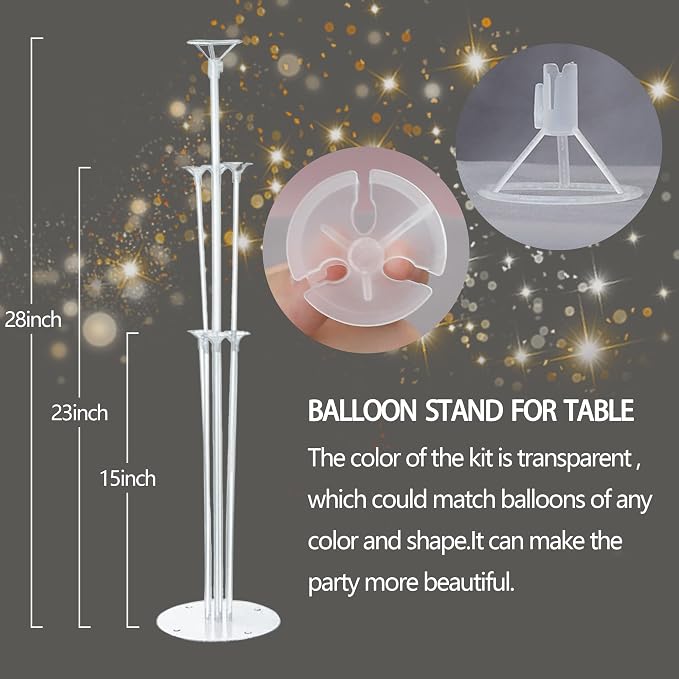 4 Balloon Stand Kit for Table With Base Centerpieces Rainbow Balloons Holder Birthday Party Decorations