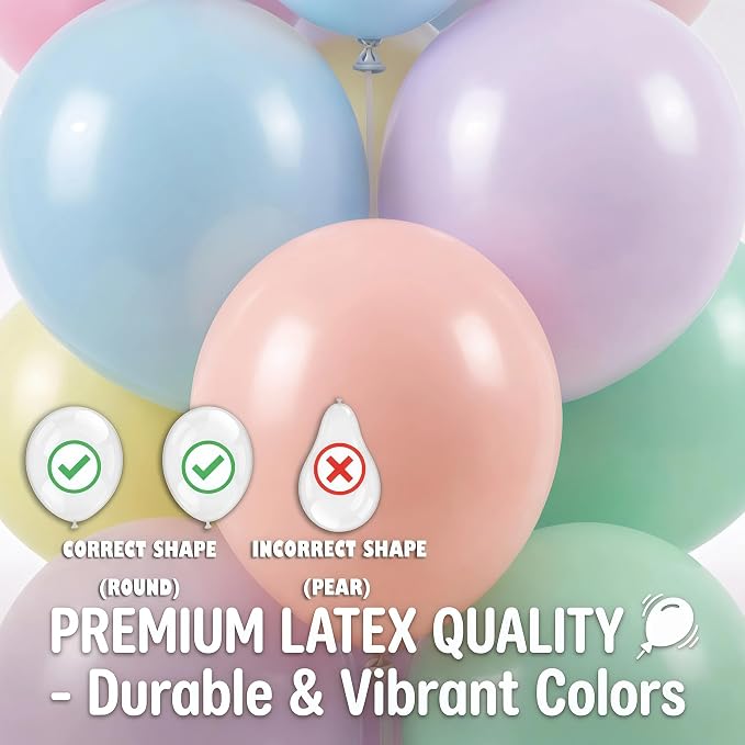 Pastel Balloon Column Kit Set of 2 With Macaron Latex Balloons Stand Included - Base,Pole,Balloon Tower Backdrop Decoration for Wedding,Baby Shower,Bridal,Graduation,Birthday,Easter Party,Bachelorette
