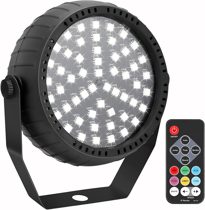 Telbum Strobe Lights, 54 Super-Bright RGB LEDs Mini Strobe Light for Parties, Halloween Strobe Lights with Remote Control, Sound Activated & Speed Control Plug-In Flash Light for Room DJ Stage Wedding