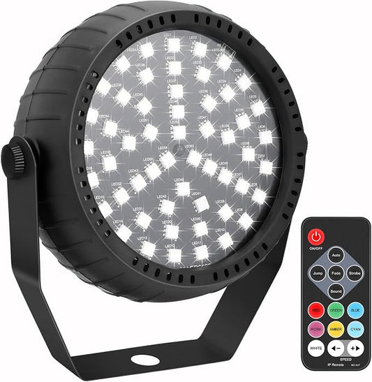 Telbum Strobe Lights, 54 Super-Bright RGB LEDs Mini Strobe Light for Parties, Halloween Strobe Lights with Remote Control, Sound Activated & Speed Control Plug-In Flash Light for Room DJ Stage Wedding