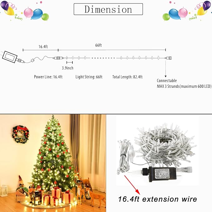 Color Changing Christmas Lights, 200 LED 35 Colors String Lights Indoor Outdoor with Remote, Waterproof Connectable Twinkle Lights Plug in for Xmas Tree Halloween Party Wedding Room Decor