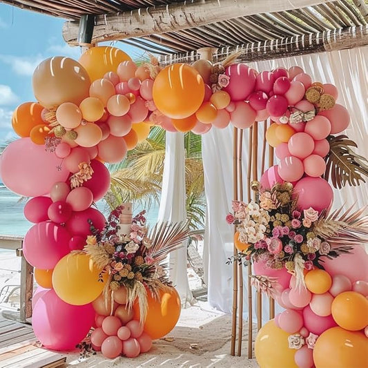 Yellow Pink Balloon Garland Double Stuffed Light Baby Pink Peach Balloons Different Sizes Pastel Coral Balloon Arch Kit for Birthday Baby Shower Wedding Love Wildflower Spring Party Decorations
