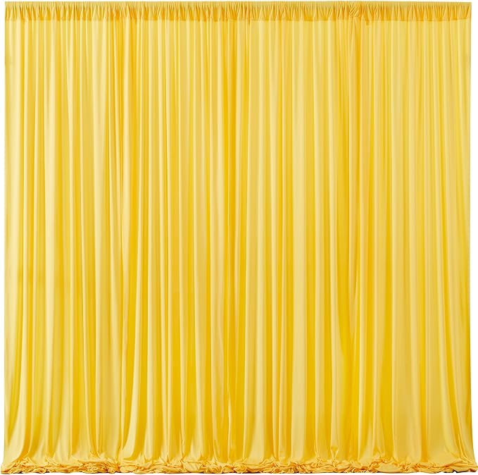 Yellow Backdrop Curtains-Wrinkle-Free Polyester Photography Drapes Party Curtain Background for Baby Shower Wedding Decorations- 40 X10FT