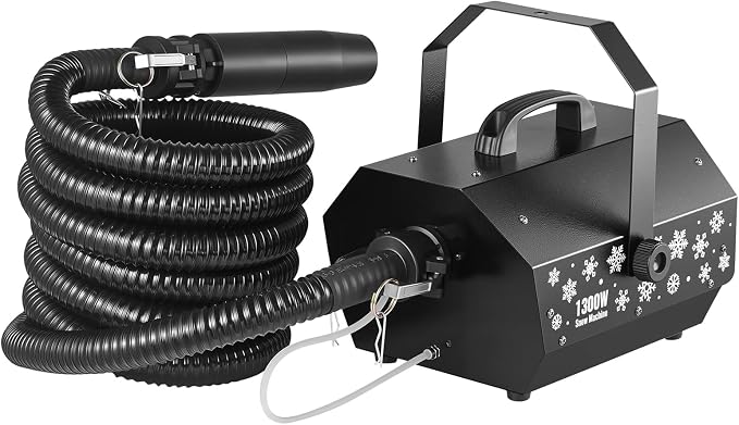 VEVOR Snow Machine, 1300W Super Silent Snow Maker, Portable Wireless Remote Control Snowmaking Machine, Outdoor & Indoor Snowflake Maker for Xmas Party Wedding Stages Mall Snowflake Effects Decor