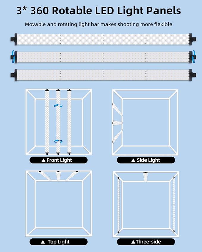 Glendan 40"x40" Light Box Photography, Large Photo Light Box with 3 Light Panels, 594 LED Beads, CRI >95, Professional Photo Booth Shooting Tent Kit with 4 Color Backdrops for Product Photography