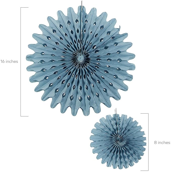Fun Express Slate Blue Hanging Tissue Paper Fans - 12 Piece