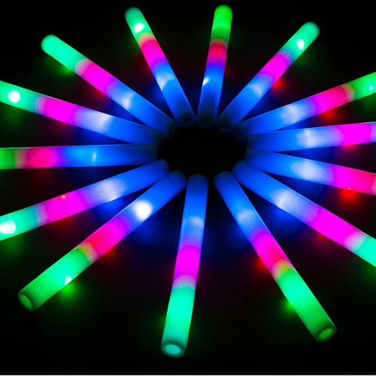 SHQDD 240PCS LED Foam Glow Sticks, Foam Light up Sticks Bulk Party Pack with 3 Modes Colorful Flashing, Glow in The Dark Party Supplies for Parties, Wedding, July 4th, Birthday,Raves,Concert,New Year