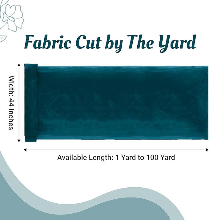 MDS Pack of 45 Yard Sheer Organza Fabric for Wedding Party Home Event Banquet Decorations, Backdrop Curtain Craft Dress Sewing Fashion DIY Crystal Organza Tulle Fabric Bolt 44” Wide - Dark Teal