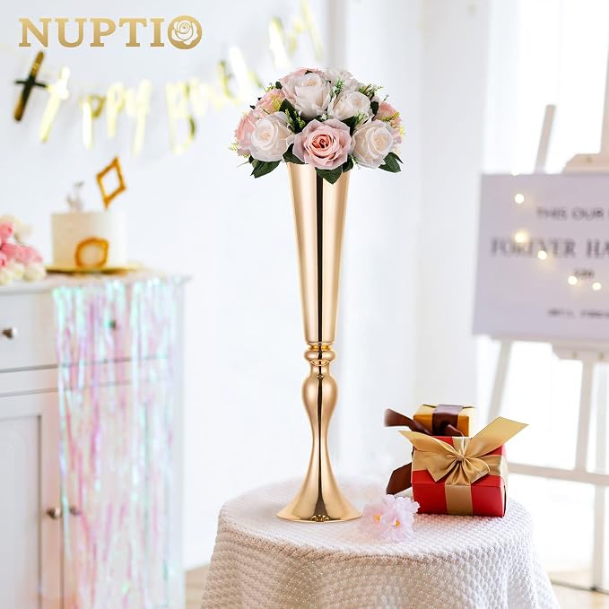 NUPTIO Flower Balls for Wedding Centrepieces - 6 Pcs 9.5in Diameter Artificial Flower Ball Arrangement Bouquet Peachy Pink & Creamy White Fake Rose Flowers Party Centerpieces for Weddings Tables | 6 Pcs Peachy Pink & Creamy White Fake Floral for Weddin...