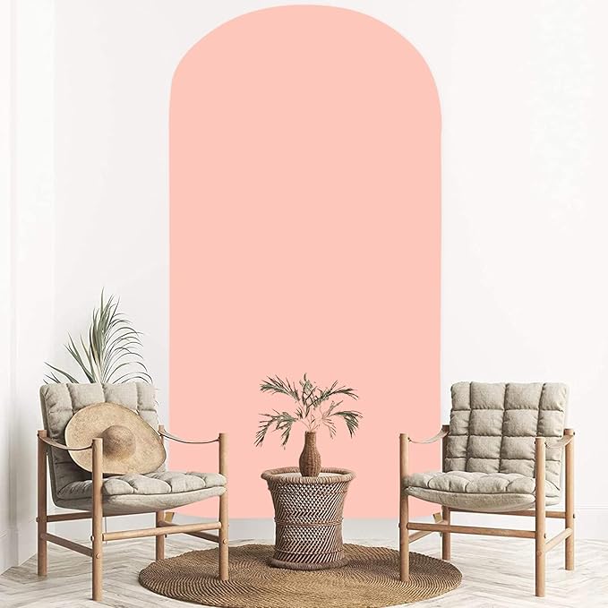 FOTSHARER Arch Cover Dusty Rose Arch Cover Backdrop Fabric 2.6x6FT Spandex Arch Backdrop Covers for Round Top Spandex Fitted Arches Stand Cover Balloon Arched Panels Covers for Wedding Party Supply