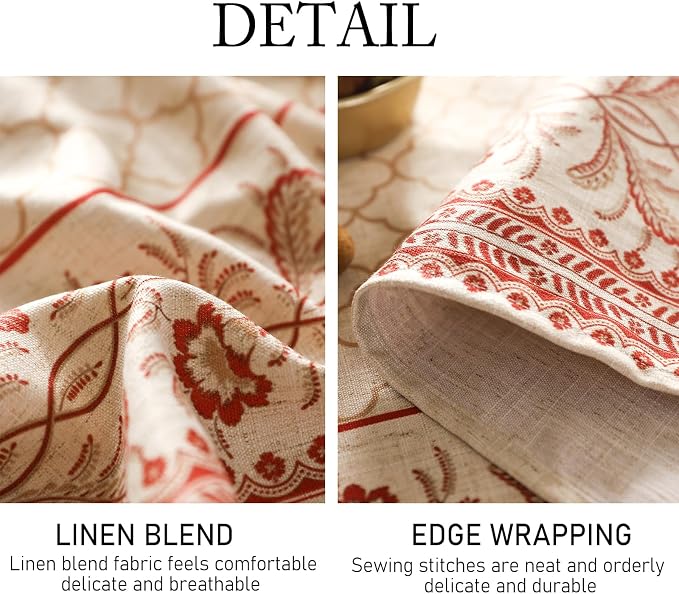ISAENNE Designer Linen Tablecloth Rectangular,79"x55"-Chamonix A | Vintage Elegant Plaid Print Beautiful Table Cloth Rectangle Table,Chinoiserie,Dining Room,Tea Party,Kitchen,Thanksgiving