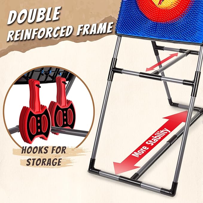 Axe Throwing Game for Backyard, Axe Throwing Target Set with 20 Throwing Axes Outdoor Games Indoor Carnival Yard Lawn Backyard Games for Age 6-12