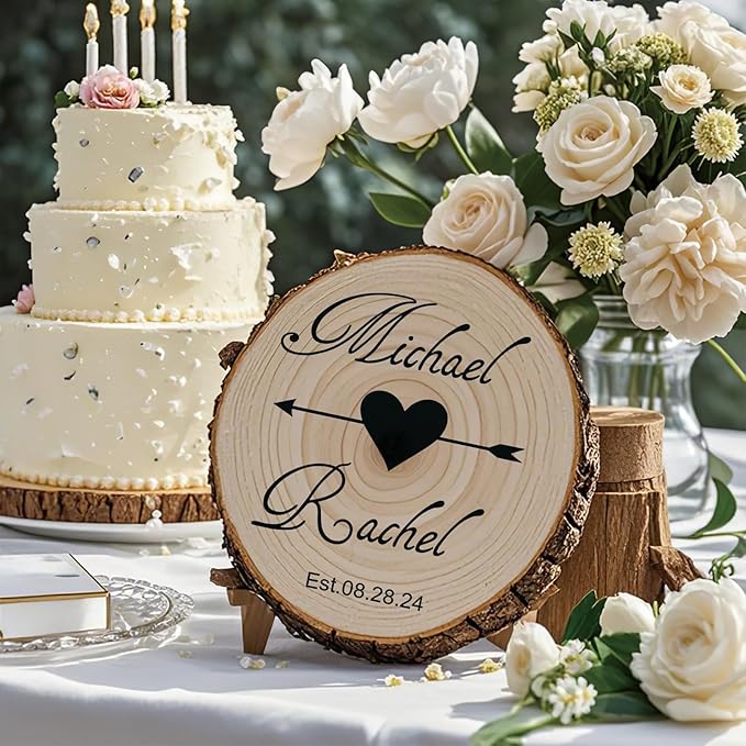 10 Pcs 8-10 Inch Unfinished Wood Slices for Centerpieces,Natural Wood Rounds for Crafts Rustic Wedding and Table Decorations,Wooden Discs with Tree Bark,Ideal for Crafts,Painting,and Holiday Decor
