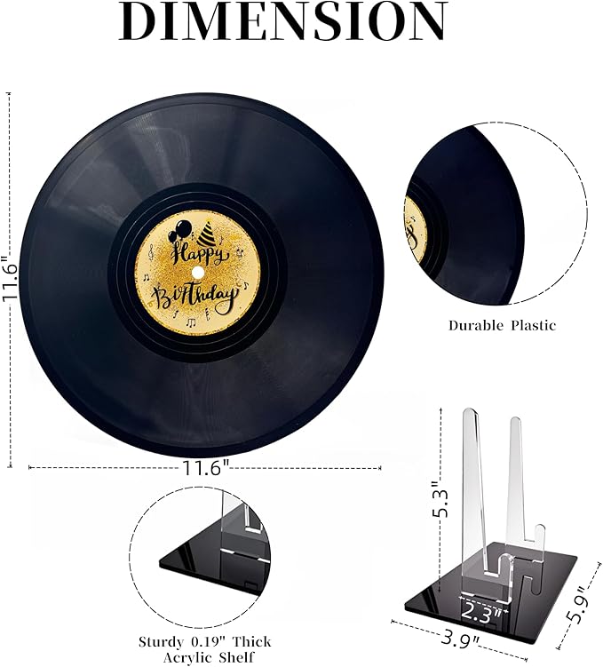 ReeGii Vinyl Record Guest Book for Birthday Decorations - Large 11.6"x11.6" Birthday Party Sign Poster with 12 Pens,Unique Keepsake Gift for Friends and Family