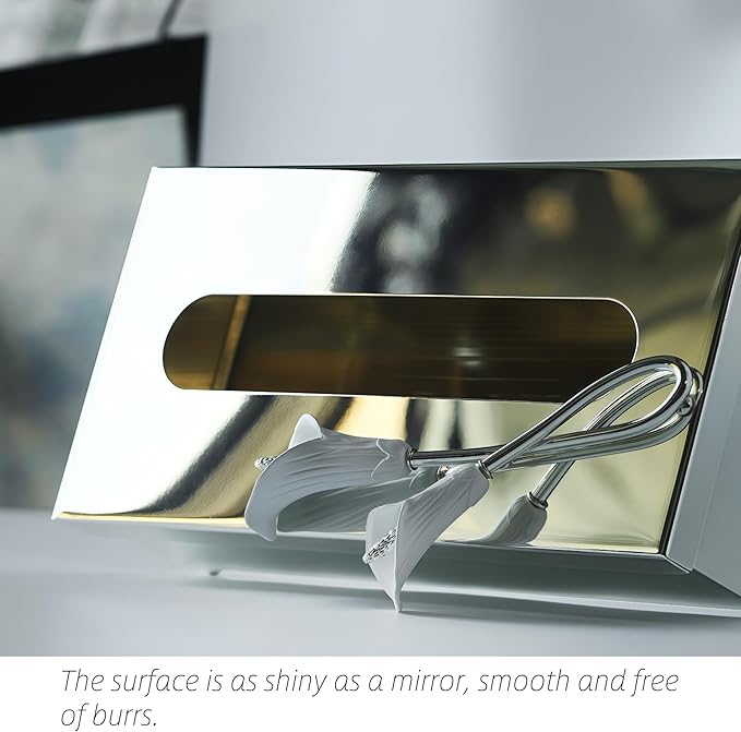 Silver Tissue Box Cover Rectangle，Guest Towel Holder Tray for Bathroom – Napkin Organizer for Disposable Paper Towels, Elegant Hand Towel Box for Powder Room,Luxurious Napkin Box for Dressing Room